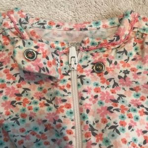 Newborn zip up pajamas girl baby